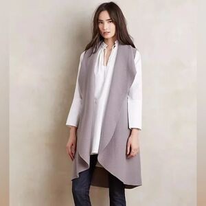 Anthro Longline Draped Wool Vest, size XS/S, Moth